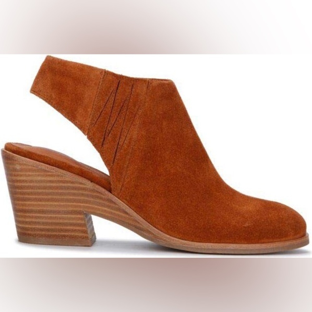 Gentle Souls Blaise Slingback Heels Suede Leather Cognac Size 9